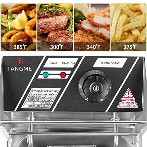 Commercial Deep Fryer - 3400W Electric Deep Fryers with 2x6.35QT Baskets 0.6mm Thickened Stainless Steel Countertop Oil Fryer 20.7QT Large Capacity with Temperature Limiter - Sales4U