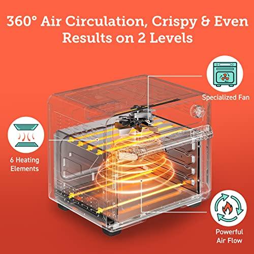 COSORI Air Fryer Toaster Oven Combo, 12-in-1 Convection Ovens Countertop, Stainless Steel, Smart, 6-Slice Toast, 12-inch Pizza, with Bake, Roast, Broil, 75 Recipes&Accessories Tray, Basket, 26.4QT - Sales4U