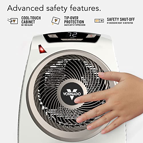 Vornado Velocity 3R Whole Room Space Heater with Timer, Adjustable Thermostat, Black & AVH10 Vortex Heater with Auto Climate Control, 2 Heat Settings, Fan Only Option, Digital Display, White