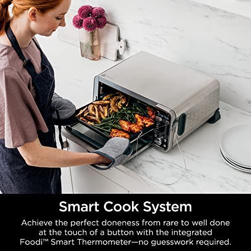 Ninja SP351 Foodi Smart 13-in-1 Dual Heat Air Fry Countertop Oven, Dehydrate, Reheat, Smart Thermometer, 1800-watts, Silver - Sales4U