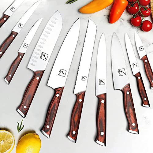 Knife Set, imarku 16-Piece Professional Japanese Kitchen Knife Set, Knife Sets for Kitchen with Block, German High Carbon Steel Kitchen Knives Set, Best Gifts for Mom and Dad, Gifts for Women & Men