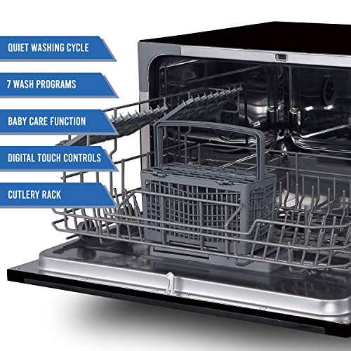 Farberware FCD06ABBBKA 6 Place Setting Countertop Dishwasher, Black