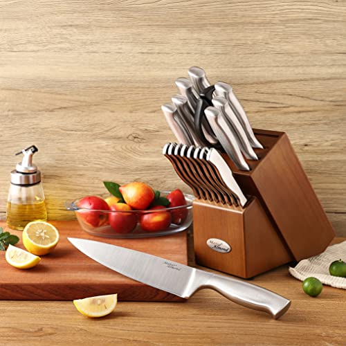 Marco Almond MA22 Knife Sets, 19 Pieces Stainless Steel Hollow Handle Kitchen Knives Block Set