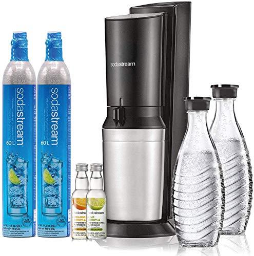 SodaStream Aqua Fizz Sparkling Water Maker Bundle (Black), with Co2, Glass Carafes, & 0 Calorie Fruit Drops Flavors - Sales4U