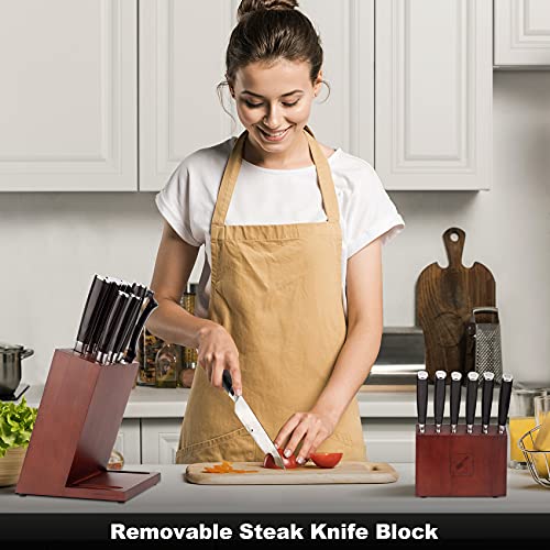 Knife Set, imarku 16-Piece Premium Kitchen Knife Set, Ultra Sharp Japanese Stainless Steel Knife Set with Block and Knife Sharpener, All-in-one Practical Knives Set for Kitchen, Home Essentials