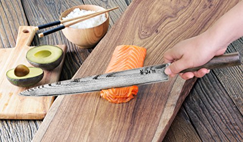 Cangshan J Series 62793 X-7 Steel Sashimi Chef Knife With Walnut Sheath, 12-Inch