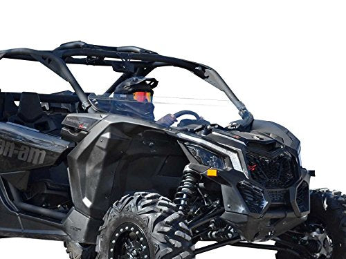 SuperATV Half Windshield for Can-Am Maverick X3 900 | Turbo / X RS / X DS / X MR / MAX (See Fitment List) | 1/4" Thick Clear Standard Polycarbonate- 250x Stronger Than Glass! | Made in USA!