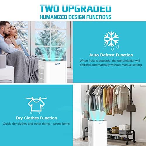 LUKO 2000 Sq. Ft Dehumidifiers for Large Room and Basements, 30 Pints Dehumidifier with Drain Hose, Auto or Manual Drainage, 0.528 Gallon Water Tank, Auto Defrost, Dry Clothes Function, 24H Timer (white) - Sales4U