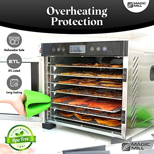 Magic Mill Food Dehydrator Machine | 7 Stainless Steel Trays | Dryer for Jerky, Dog Treats, Herb, Meat, Beef, Fruit | Keep Warm Function, Digital Timer and Temperature Control, Equipped Safety Over-Heat Protection, ETL Approved - (MFD-7070, 7 Stainless St - Sales4U