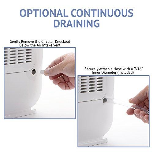 Ivation 13-Pint Small-Area Desiccant Dehumidifier Compact and Quiet - With Continuous Drain Hose for Smaller Spaces, Bathroom, Attic, Crawlspace and Closets - For Spaces Up To 270 Sq Ft, White - Sales4U