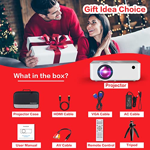 1080P HD Projector, WiFi Projector Bluetooth Projector, FANGOR 230" Portable Movie Projector with Tripod, Home Theater Video Projector Compatible with HDMI, VGA, USB, Laptop, iOS & Android Smartphone