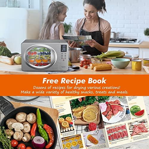 Septree Food Dehydrator for Jerky, Fruit, Meat, Veggies, Dog Treats, Herbs and Yogurt, 6 Stainless Steel Trays Food Dryer Machine with Digital Timer, Temperature Control & Safety Over Heat Protection, Recipe Book - Sales4U