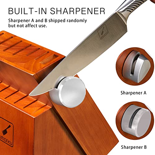 Kitchen Knife Set with Block, imarku 14-Piece High Carbon Stainless Steel Knife Set, One-piece Dishwasher Safe Kitchen Knives Set, Chef Knife Set with Built-in Sharpener, Non-slip Ergonomic Handle