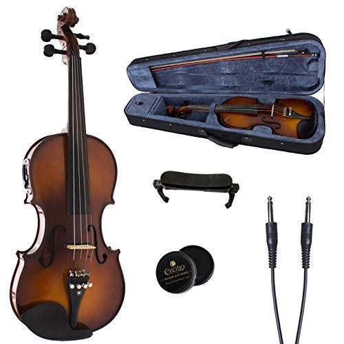 Cecilio 4/4 CVNAE-330 Ebony Fitted Acoustic/Electric Violin in Antique Varnish (Full Size) - Sales4U