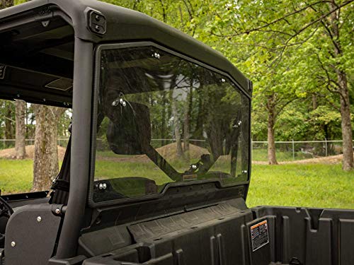SuperATV 1/4" Polycarbonate Light Tint Full Rear Windshield for Can-Am Defender HD / Pro HD / Limited HD / MAX HD (See Fitment) | Pre-Assembled for Easy Install | 250X Stronger Than Glass | USA Made!