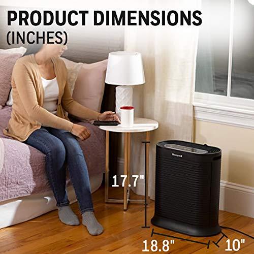 Honeywell HPA-250 Bluetooth Smart True HEPA Air Purifier, Airborne Allergen Reducer for Large Rooms (310 sq ft), Black - Wildfire/Smoke, Pollen, Pet Dander, and Dust Air Purifier - Sales4U