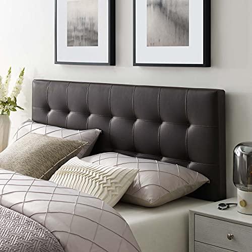 Modway Lily Tufted Faux Leather Upholstered Queen Headboard in Brown - Sales4U