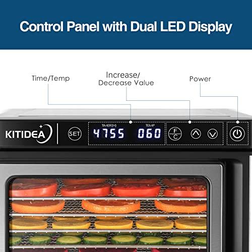 KITIDEA Food Dehydrator, 9 Stainless Steel Trays Dehydrator for Food and Jerky, Herbs, Veggies, Fruits, 1000W Electric Food Dryer Machine with Digital Temperature and Timer, Recipe Book Included - Sales4U