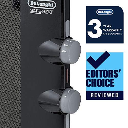 De'Longhi Mica Thermic Panel Heater, Full Room Quiet 1500W, Freestanding/Easy Install Wall Mount, Adjustable Thermostat, 2 Heat Settings, Black, HMP1500 - Sales4U
