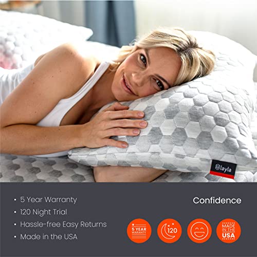 Layla Kapok Pillow, Adjustable Fit-Removable Fill, Cooling, Soft and Supportive at The Same Time, Queen Size