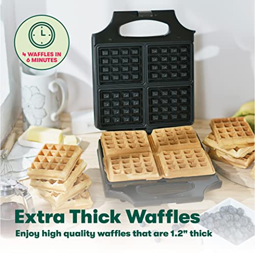 BELLA 4 Slice Non-Stick Belgian Waffle Maker, Stainless Steel/Black & XL Electric Ceramic Titanium Griddle, Make 10 Eggs At Once, 12" x 22", Copper/Black