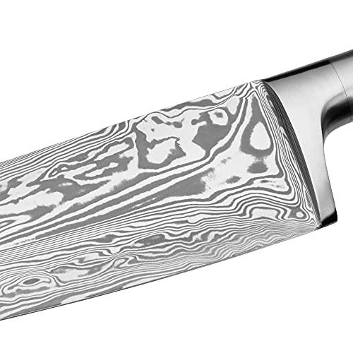 WMF 3-Piece Knife Set Utility Knife Meat Knife Chef's Knife Damasteel Damascus Performance Cut Forged Sharpening Steel Cromargan Stainless Steel 120 Layers of Handles in a Wooden Box Made in Germany - Sales4U