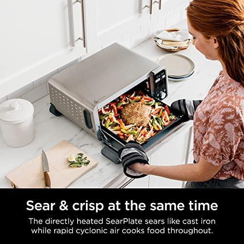 Ninja SP351 Foodi Smart 13-in-1 Dual Heat Air Fry Countertop Oven, Dehydrate, Reheat, Smart Thermometer, 1800-watts, Silver - Sales4U