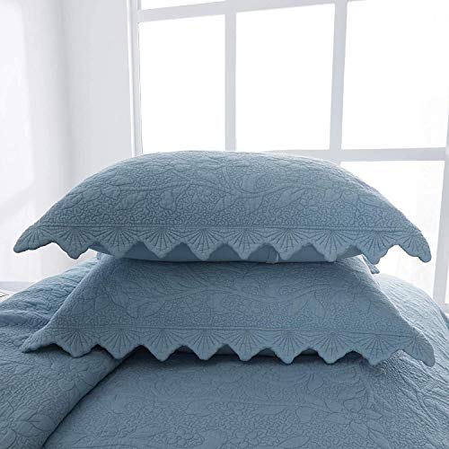 Brandream Luxury Bedding Quilt Set Queen Size Farmhouse Quilted Bedspread Coverlet Set Cotton Shabby Antique