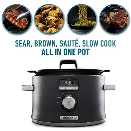 Calphalon Slow Cooker with Digital Timer and Programmable Controls, 5.3 Quarts, Stainless Steel - Sales4U