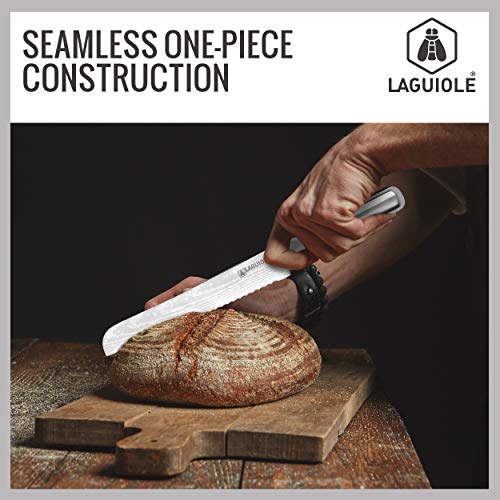 Laguiole 5-Piece Professional Chef's Knife Set with Magnetic Wood Board Holder for Kitchen