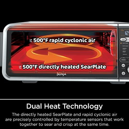 Ninja SP351 Foodi Smart 13-in-1 Dual Heat Air Fry Countertop Oven, Dehydrate, Reheat, Smart Thermometer, 1800-watts, Silver - Sales4U