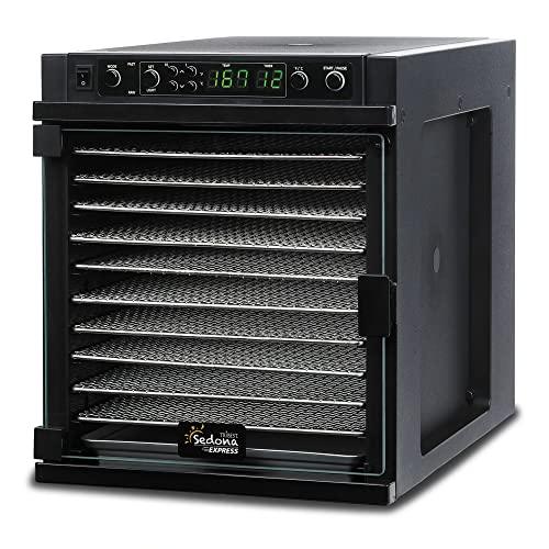 Tribest Sedona SDE-S6780-B Express Electric Food Dehydrator with Stainless Steel Dehydrator Rack Trays, Black - Sales4U