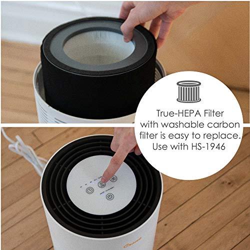 Crane Air Purifier with True HEPA Filter, Germicidal UV Light, 300 Sq Feet Coverage, Timer Function, Sleep Mode, Washable Particle Filter, EE-5068 - Sales4U