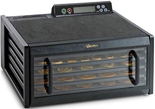 Excalibur 3548CDB Electric Food Dehydrator Features Adjustable Thermostat and Digital 48-Hour Timer Faster and Efficient Drying, 5-Tray, Black - Sales4U