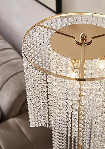 Surpars House Raindrop Crystal Floor Lamp French Golden