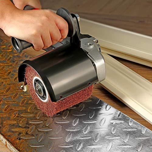 Burnishing Polishing Machine, ZFE 1200W 110V Burnishing Polishing Machine Polisher/Sander Set with 4PCS Non-woven Burnishing Wheels (80# 120# 240# 360#) for Metal and Stainless Steel Polishing - Sales4U