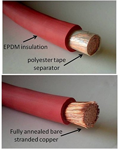 2 Gauge 2 AWG 20 Feet Black + 20 Feet Red Welding Battery Pure Copper Flexible Cable Wire - Car, Inverter, RV, Solar