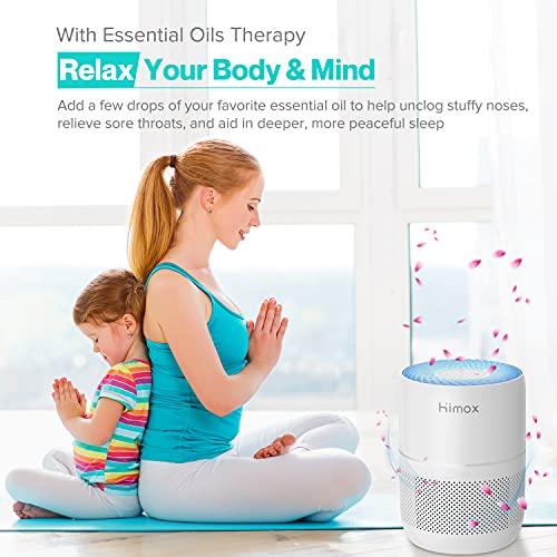 HIMOX Air Purifiers for Bedroom Allergies Pets in Home, Medical Grade H13 True HEPA Filter with Fragrance Sponge Better Sleep, Quiet 20db, Air Cleaner Remove 99.97% Smoke Odor Dust Mold Pollen, H08 - Sales4U