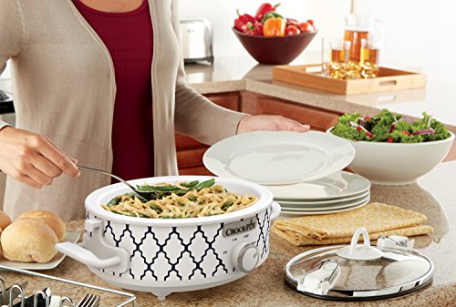 Crock-Pot SCCPCCM350-BL Manual Slow Cooker, Navy Blue & Crockpot 2.5-Quart Mini Casserole Crock Slow Cooker, White/Blue