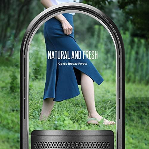 ULTTY Bladeless Tower Fan and Air Purifier in one, 90° Oscillating Bladeless Fan with Remote, Touch, 8H Timer, Floor Fans for Bedroom Whole Room Home Office R021, Black - Sales4U