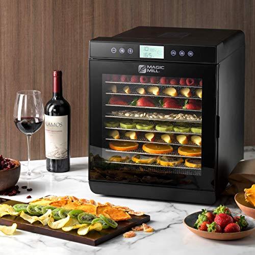 Magic Mill Food Dehydrator Machine (10 Stainless Steel Trays) Digital Adjustable Timer | Temperature Control | Keep Warm Function | Dryer for Jerky, Herb, Meat, Beef, Fruit and To Dry Vegetables - Sales4U