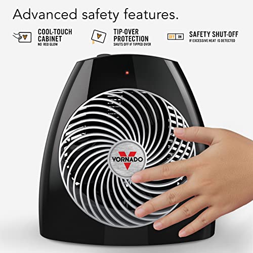 Vornado Velocity 3R Whole Room Space Heater with Timer, Adjustable Thermostat, Black & MVH Vortex Heater with 3 Heat Settings, Adjustable Thermostat, Tip-Over Protection, Black