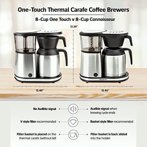 Bonavita 8 Cup Drip Coffee Maker Machine, One-Touch Pour Over Brewing w/ Double Wall Thermal Carafe, Flat Bottom Filter Basket, BPA Free, Dishwasher Safe, SCA Certified, Stainless Steel, BV1900TS - Sales4U