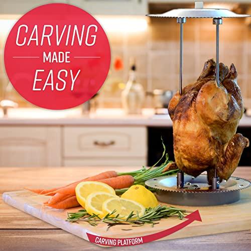 Ronco EZ-Store Rotisserie Oven, Gourmet Cooking at Home, Cooks Perfectly Roasted Chickens, Turkey, Pork, Roasts & Burgers, Large Capacity, 3 Cooking Options: Roast, Sear, No Heat Rotation, Stainless - Sales4U