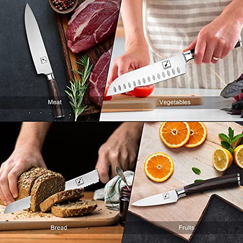 Knife Set, imarku 16-Piece Premium Kitchen Knife Set, Ultra Sharp Japanese Stainless Steel Knife Set with Block and Knife Sharpener, All-in-one Practical Knives Set for Kitchen, Home Essentials