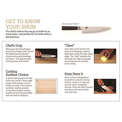 Shun Cutlery Classic 2-Piece Starter Set 8, Multi-Purpose Hollow Ground Chef’s 3.5-inch Paring Knife are The Essential Kitchen Duo, Exquisitely Handcrafted Japanese