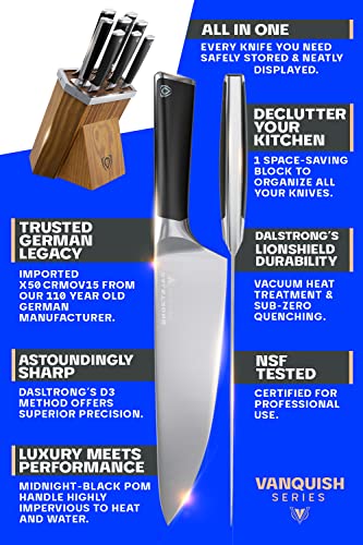 Dalstrong 8 Piece Knife Block Set - Vanquish Series - Forged High Carbon German Steel - POM Handle - NSF Certified