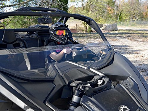 SuperATV Half Windshield for Can-Am Maverick X3 900 | Turbo / X RS / X DS / X MR / MAX (See Fitment List) | 1/4" Thick Clear Standard Polycarbonate- 250x Stronger Than Glass! | Made in USA!