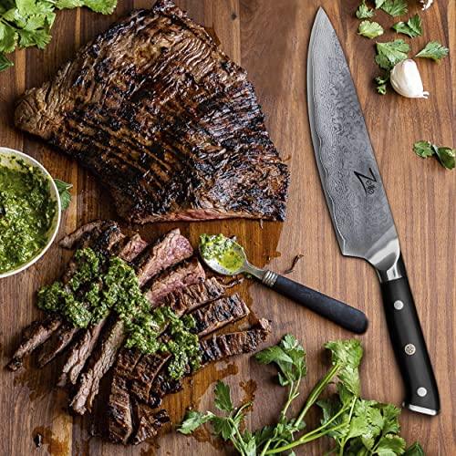 Zelite Infinity Damascus Chef Knife 8 Inch, Japanese Chef Knife, Damascus Kitchen Knife, Japanese Knife, Chefs Knife, Kitchen Knives, Chef Knives - Japanese AUS-10 Super Steel 67-Layer Damascus Knife - Sales4U