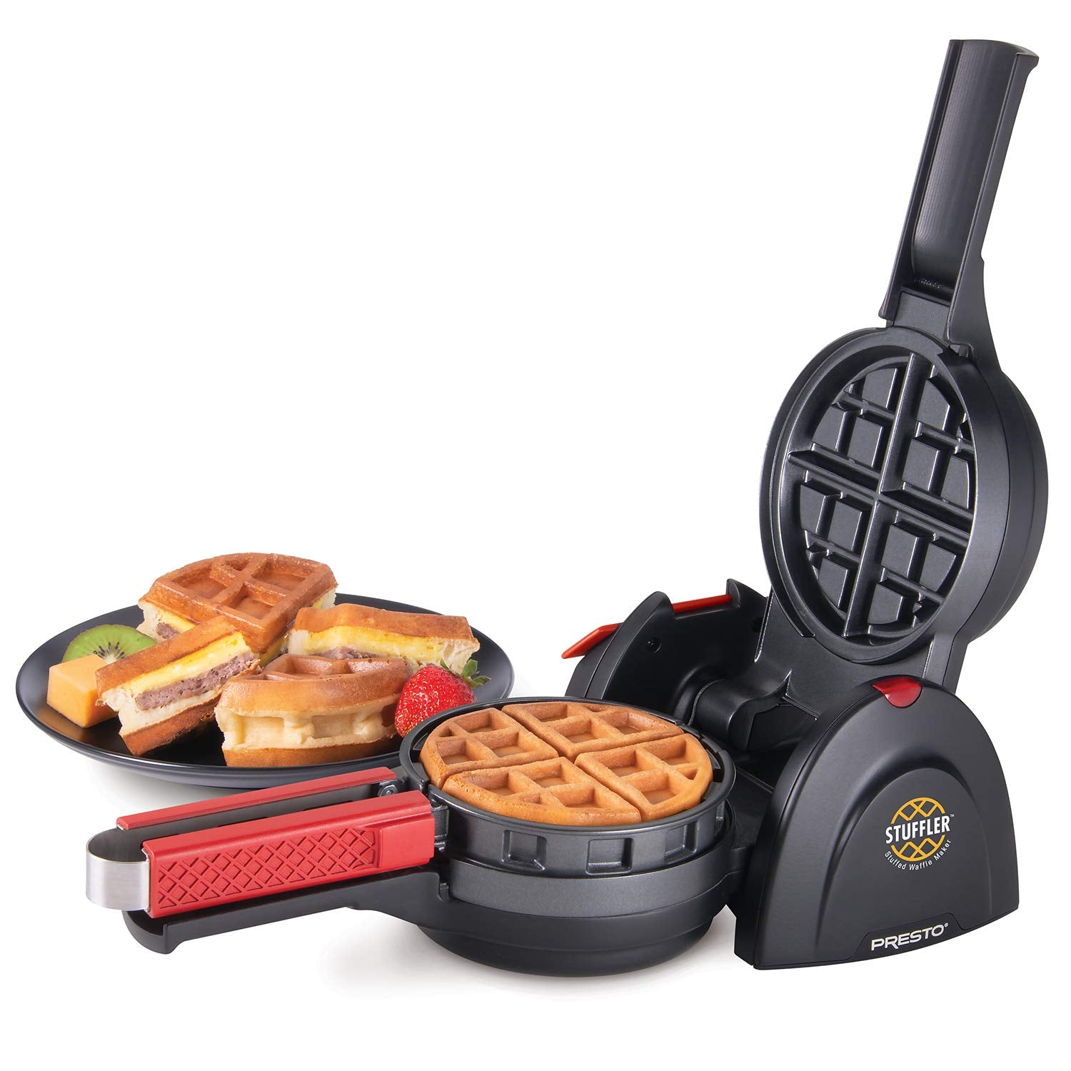 Presto Stuffler FlipSide Belgian Waffle Maker - Cooks Stuffed Waffles and Flips for Even Baking